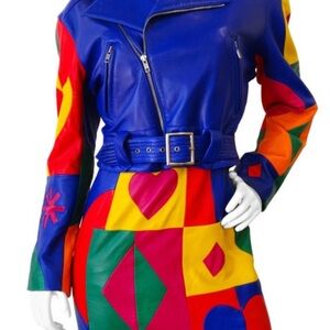 Michael Hoban vintage 80's Leather Jacket and skirt